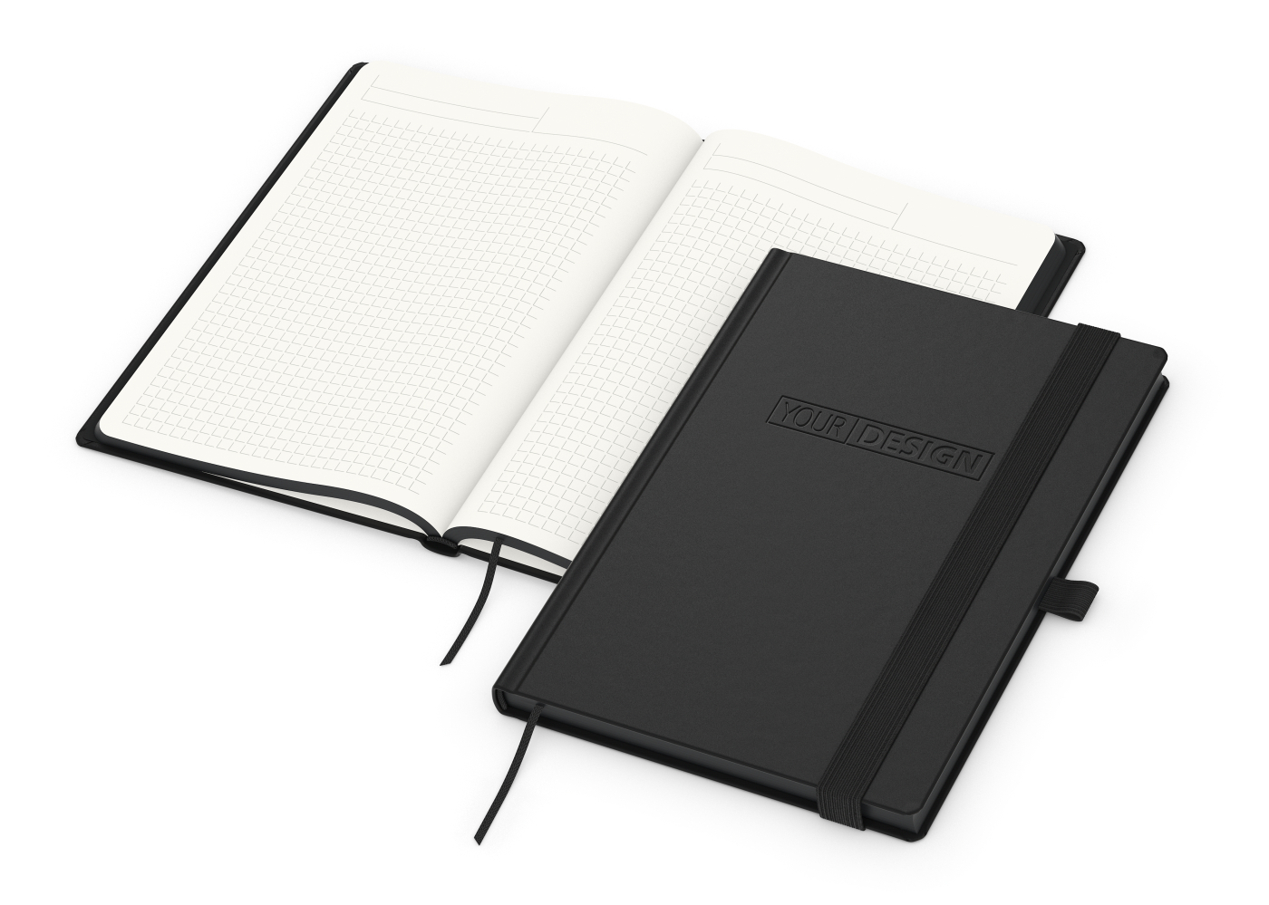 Notizbuch Hardcover Black-Book RECYCLING Ausstattung schwarz A5