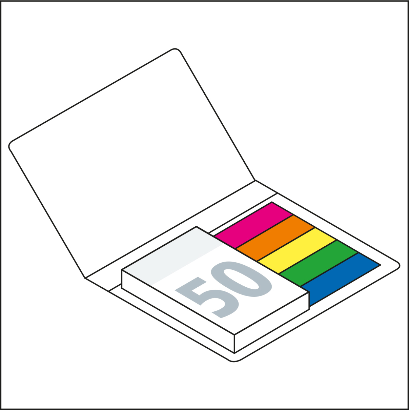 Haftnotiz-Set Lissabon Zettel klein Karton-Umschlag mit Kopföffnung