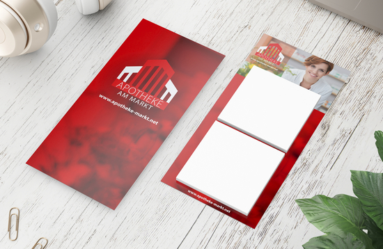 Haftnotiz-Karte Note-Card 2 Haftnotizblöcke 72 × 72 mm Trägerkarte