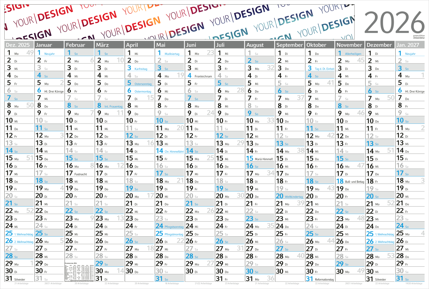 Wandplaner Horizont Recycling