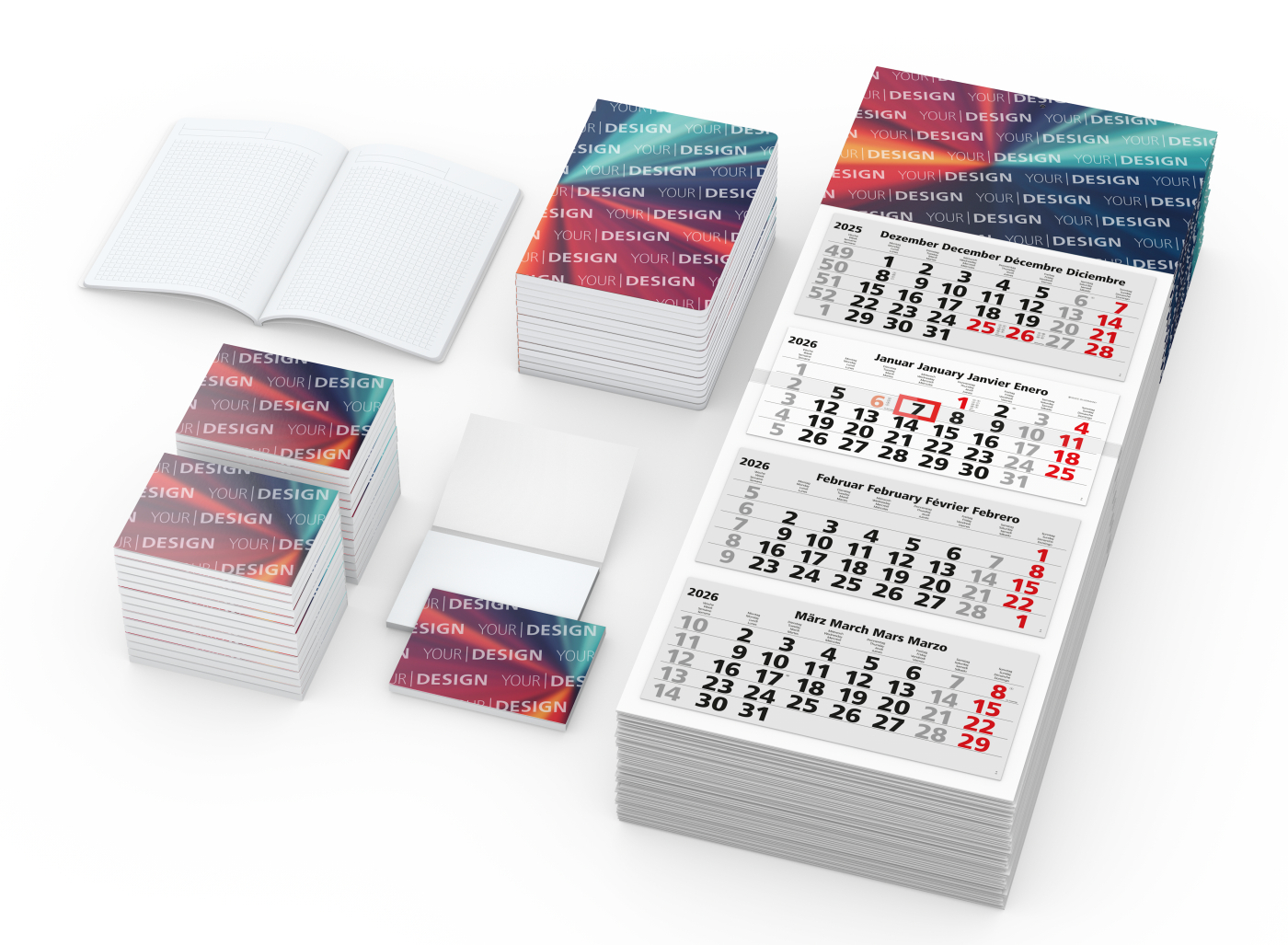 Spar-Set Office 250 Kalender Haftnotizen Notizbücher