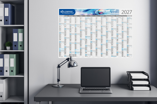Wandplaner Pure Bambuspapier 980 × 660 mm Dez. Vorjahr – Jan. Folgejahr