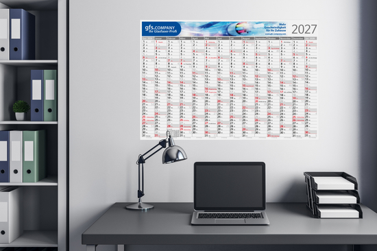 Wandplaner Pure Bambuspapier 980 × 660 mm Dez. Vorjahr – Jan. Folgejahr