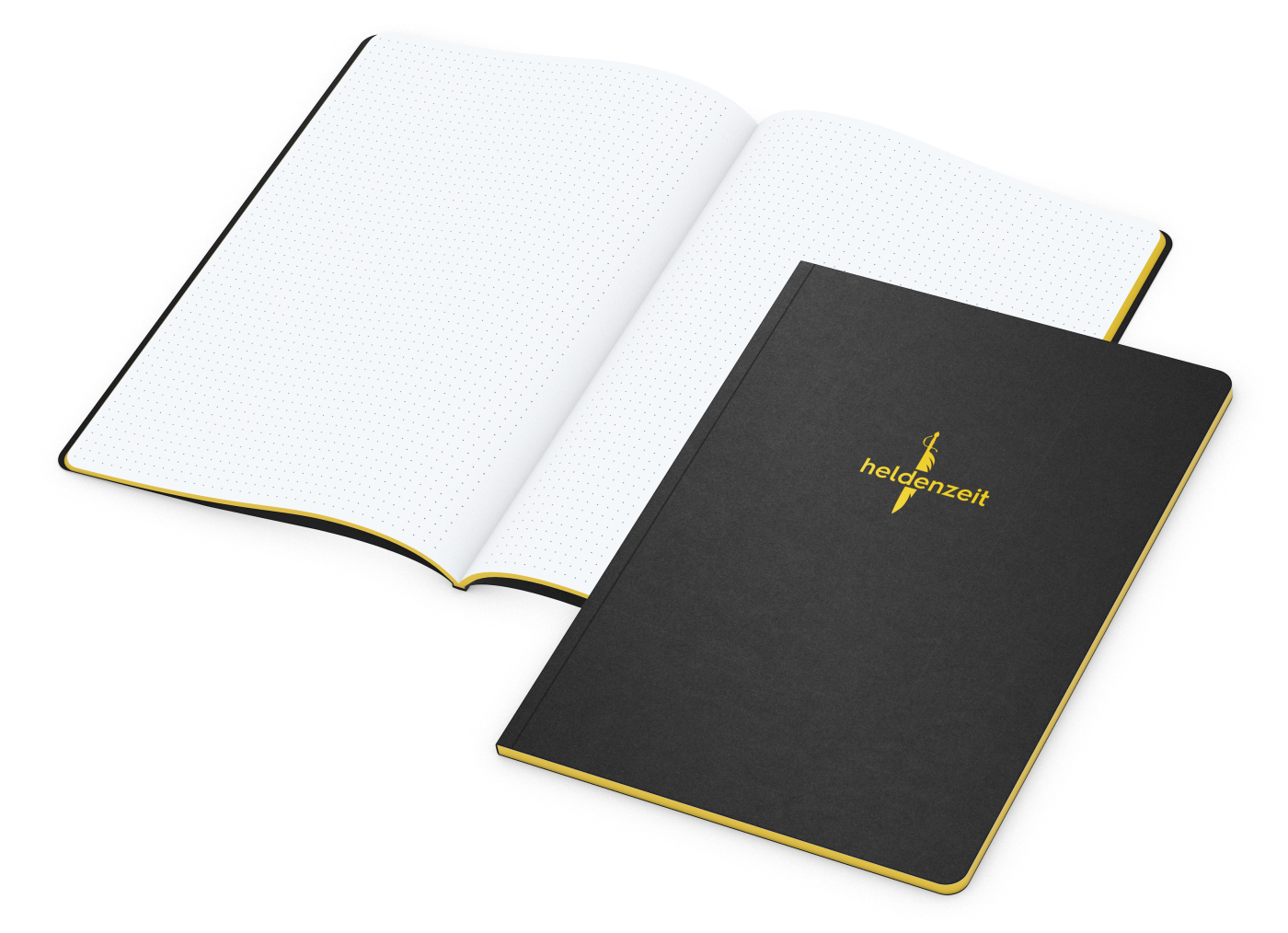 Notizbuch Tablet-Book Farbschnitt Naturkarton-Softcover schwarz