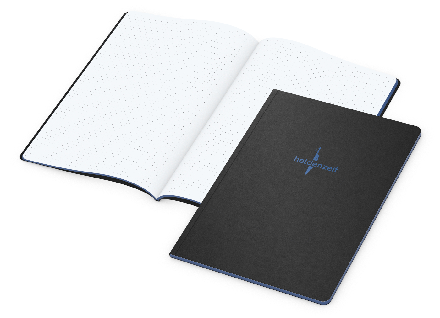 Notizbuch Tablet-Book Farbschnitt Naturkarton-Softcover schwarz