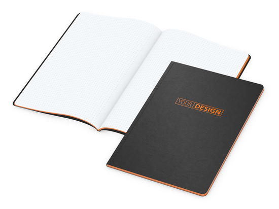 Notizbuch Tablet-Book Farbschnitt Naturkarton-Softcover schwarz