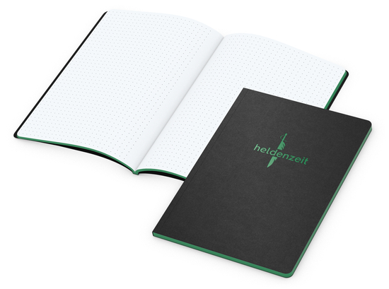 Notizbuch Tablet-Book Farbschnitt Naturkarton-Softcover schwarz