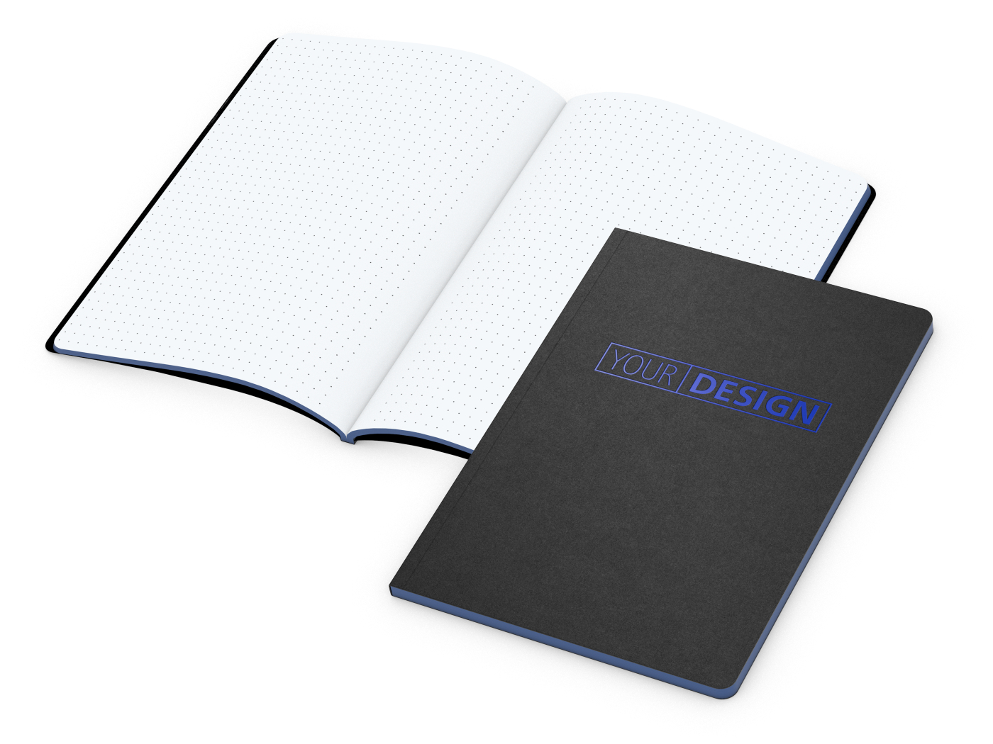 Notizbuch Tablet-Book Farbschnitt Naturkarton-Softcover schwarz