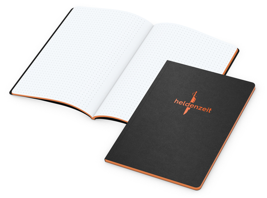 Notizbuch Tablet-Book Farbschnitt Naturkarton-Softcover schwarz