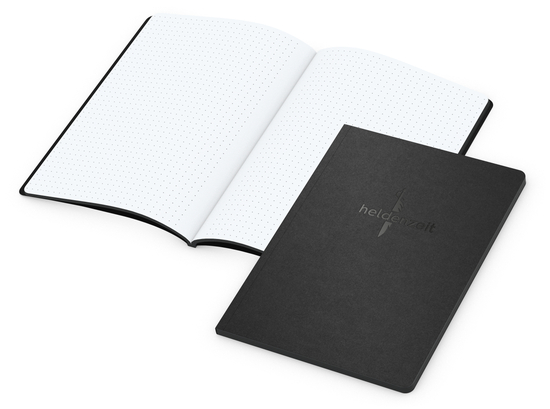Notizbuch Tablet-Book Farbschnitt Naturkarton-Softcover schwarz
