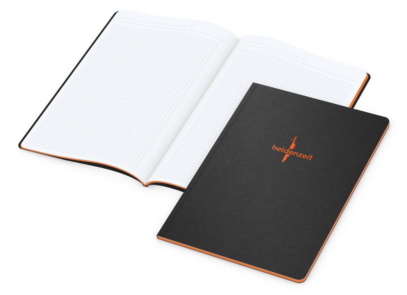 Notizbuch Tablet-Book Farbschnitt Naturkarton-Softcover schwarz