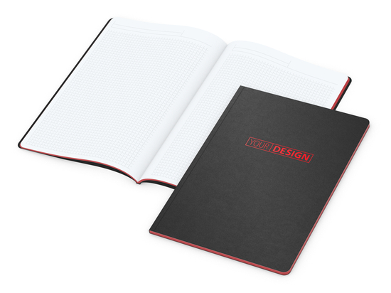 Notizbuch Tablet-Book Farbschnitt Naturkarton-Softcover schwarz