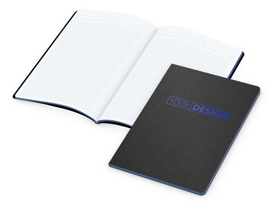 Notizbuch Tablet-Book Farbschnitt Naturkarton-Softcover schwarz