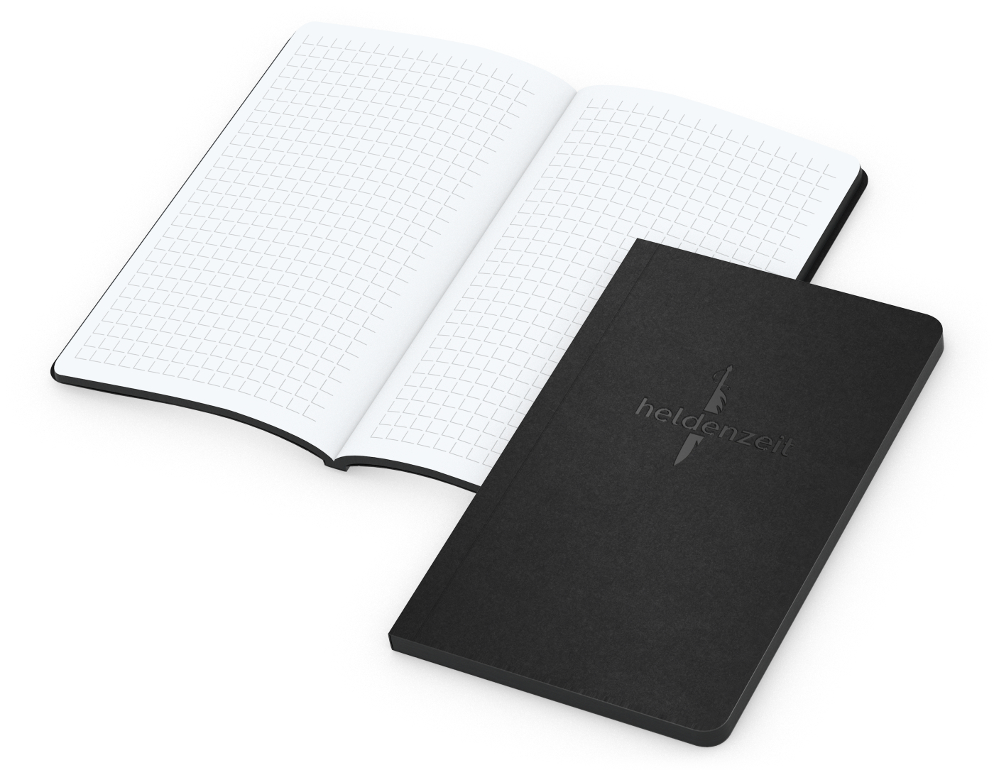 Notizbuch Tablet-Book Farbschnitt Naturkarton-Softcover schwarz