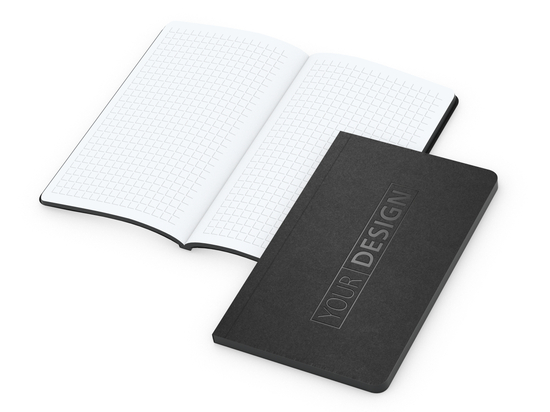 Notizbuch Tablet-Book Farbschnitt Naturkarton-Softcover schwarz