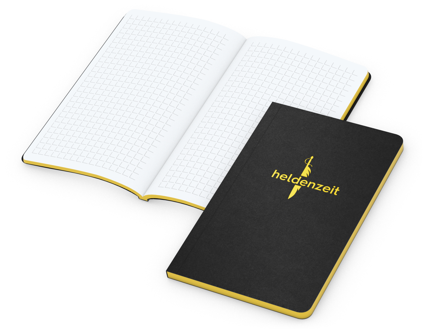 Notizbuch Tablet-Book Farbschnitt Naturkarton-Softcover schwarz