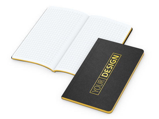 Notizbuch Tablet-Book Farbschnitt Naturkarton-Softcover schwarz