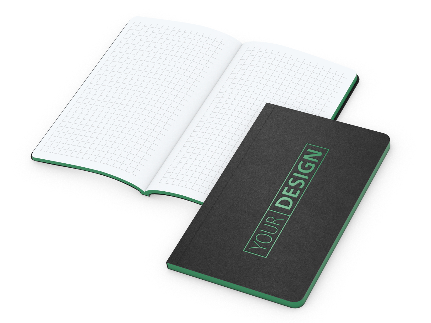 Notizbuch Tablet-Book Farbschnitt Naturkarton-Softcover schwarz