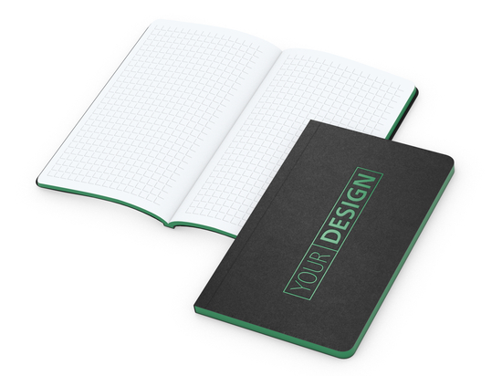 Notizbuch Tablet-Book Farbschnitt Naturkarton-Softcover schwarz