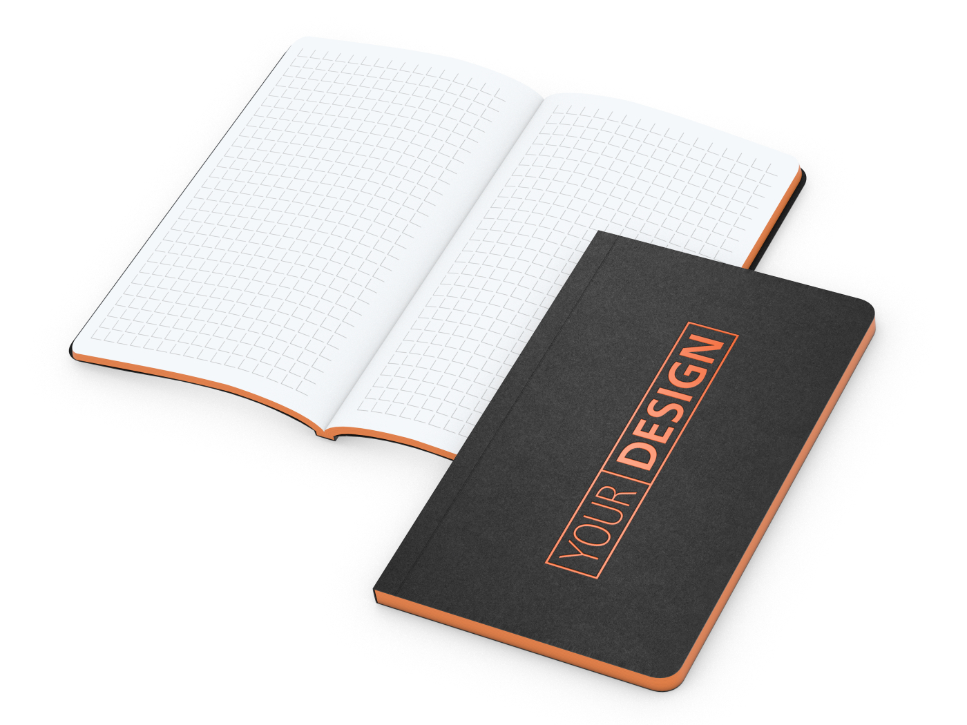 Notizbuch Tablet-Book Farbschnitt Naturkarton-Softcover schwarz