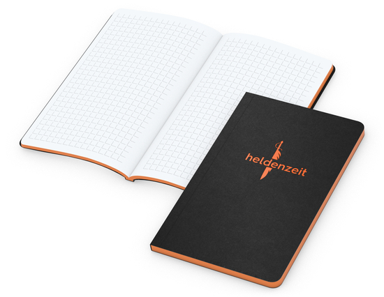 Notizbuch Tablet-Book Farbschnitt Naturkarton-Softcover schwarz