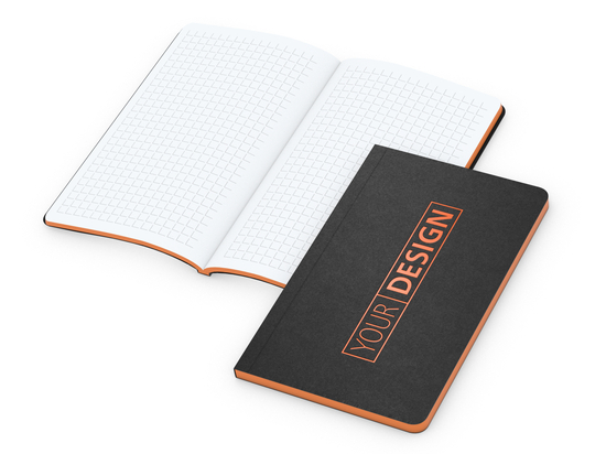 Notizbuch Tablet-Book Farbschnitt Naturkarton-Softcover schwarz