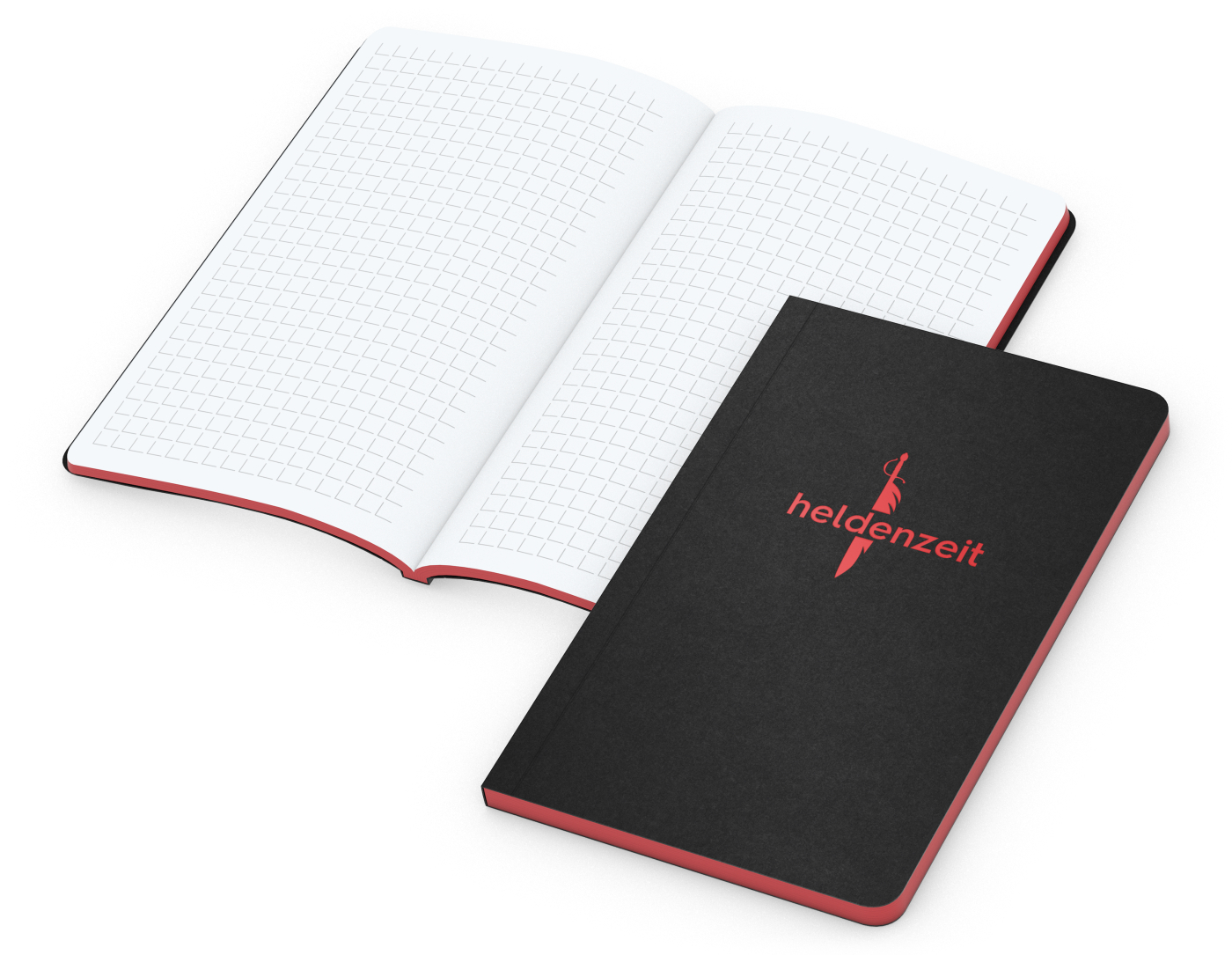 Notizbuch Tablet-Book Farbschnitt Naturkarton-Softcover schwarz