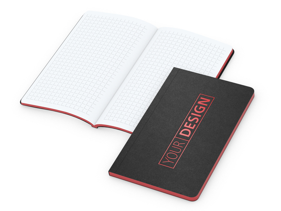 Notizbuch Tablet-Book Farbschnitt Naturkarton-Softcover schwarz