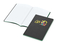 Notizbuch Tablet-Book Farbschnitt Naturkarton-Softcover schwarz, Papierformat/Lineatur DIN A5 / Winkelkaro, Farbschnitt/Logodruck grün/4farbig