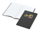 Notizbuch Tablet-Book Farbschnitt Naturkarton-Softcover schwarz, Papierformat/Lineatur DIN A5 / Winkelkaro, Farbschnitt/Logodruck schwarz/4farbig