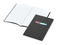 Notizbuch Tablet-Book Farbschnitt Naturkarton-Softcover schwarz, Papierformat/Lineatur DIN A5 / Winkelkaro, Farbschnitt/Logodruck schwarz/4farbig