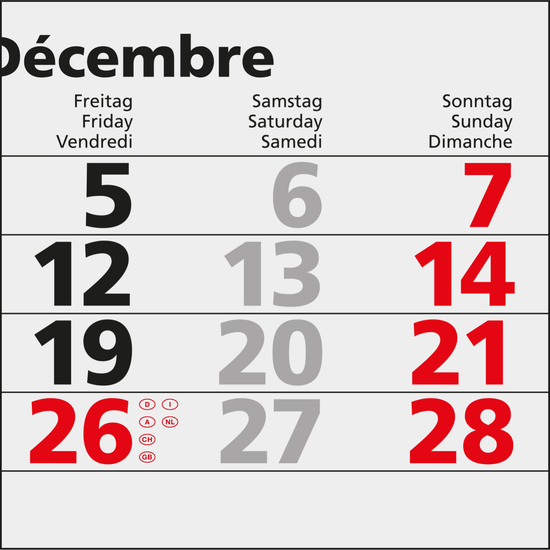 5-Monatskalender Einblatt Quintus 5 EXPRESS Monate gleich groß