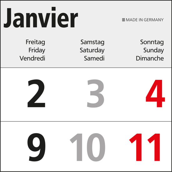 5-Monatskalender Einblatt Commerce 5 Post A EXPRESS postoptimiert
