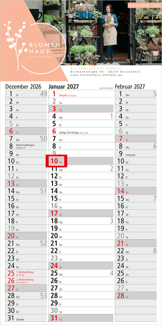 3-Monatskalender Einblatt Spectrum 3 EXPRESS Streifenkalender 3 Monate
