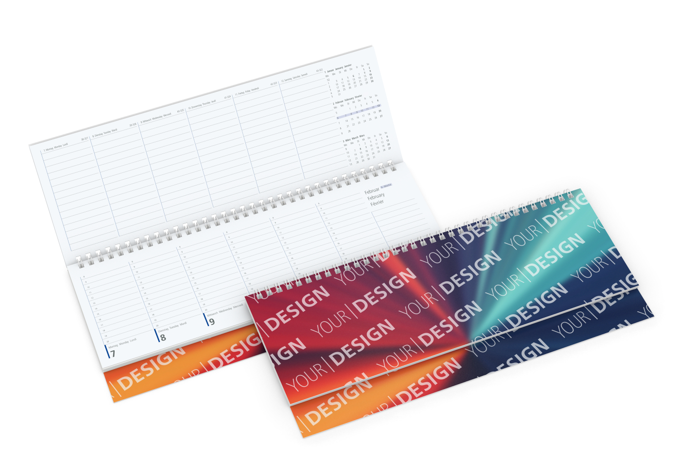 Tisch-Querkalender Compact EXPRESS 1 Woche = 2 Seiten 8–20 Uhr