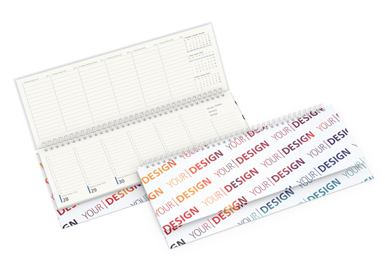Tisch-Querkalender Compact RECYCLING 1 Woche = 2 Seiten 8–20 Uhr