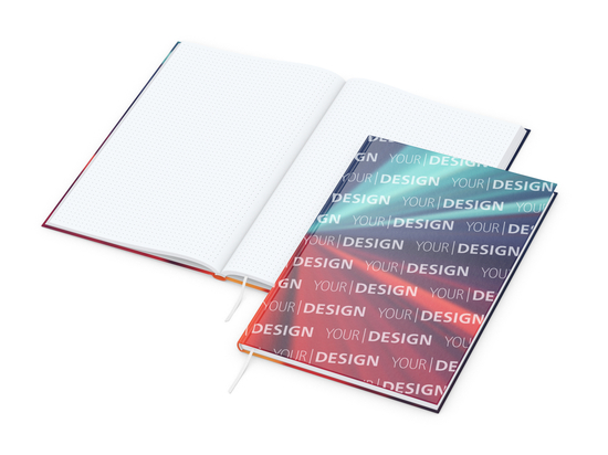 Notizbuch Note-Book Ecken spitz Hardcover individuell bedruckt