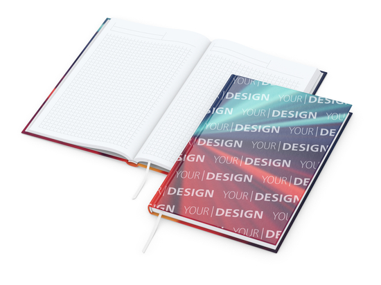 Notizbuch Note-Book Ecken spitz Hardcover individuell bedruckt