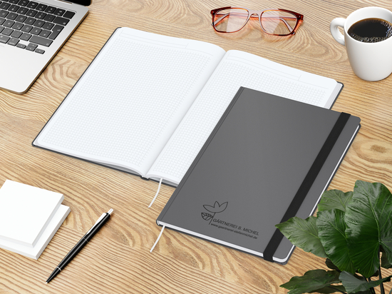 Notizbuch Hardcover Smart-Book Gummiband breit