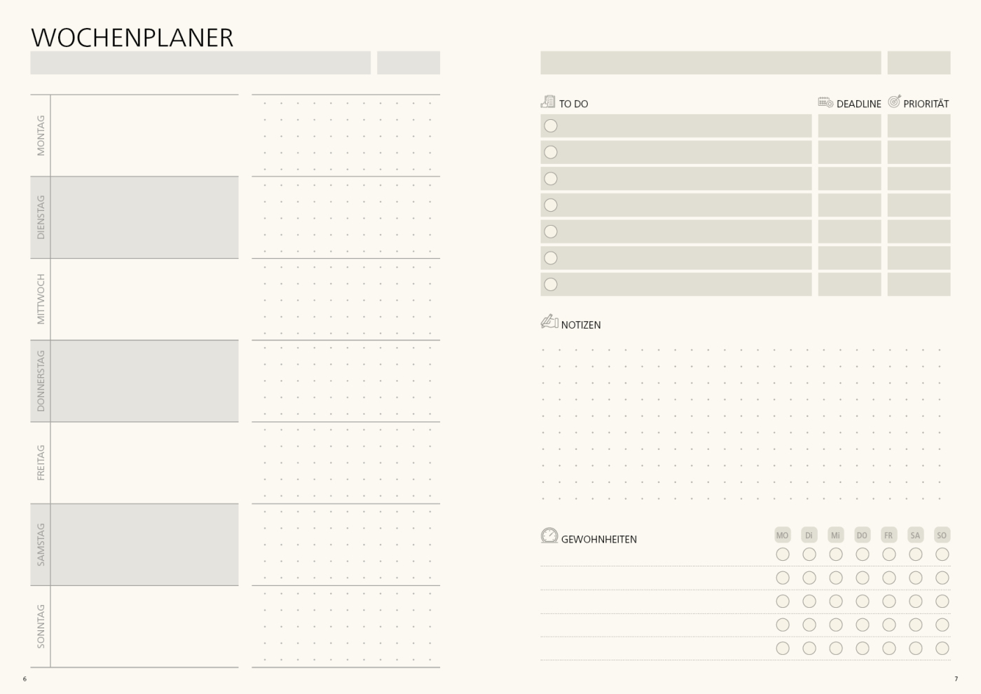 Notizbuch Hardcover orgaLine Mainbook Wochenplaner To-dos Prioritäten Ideen