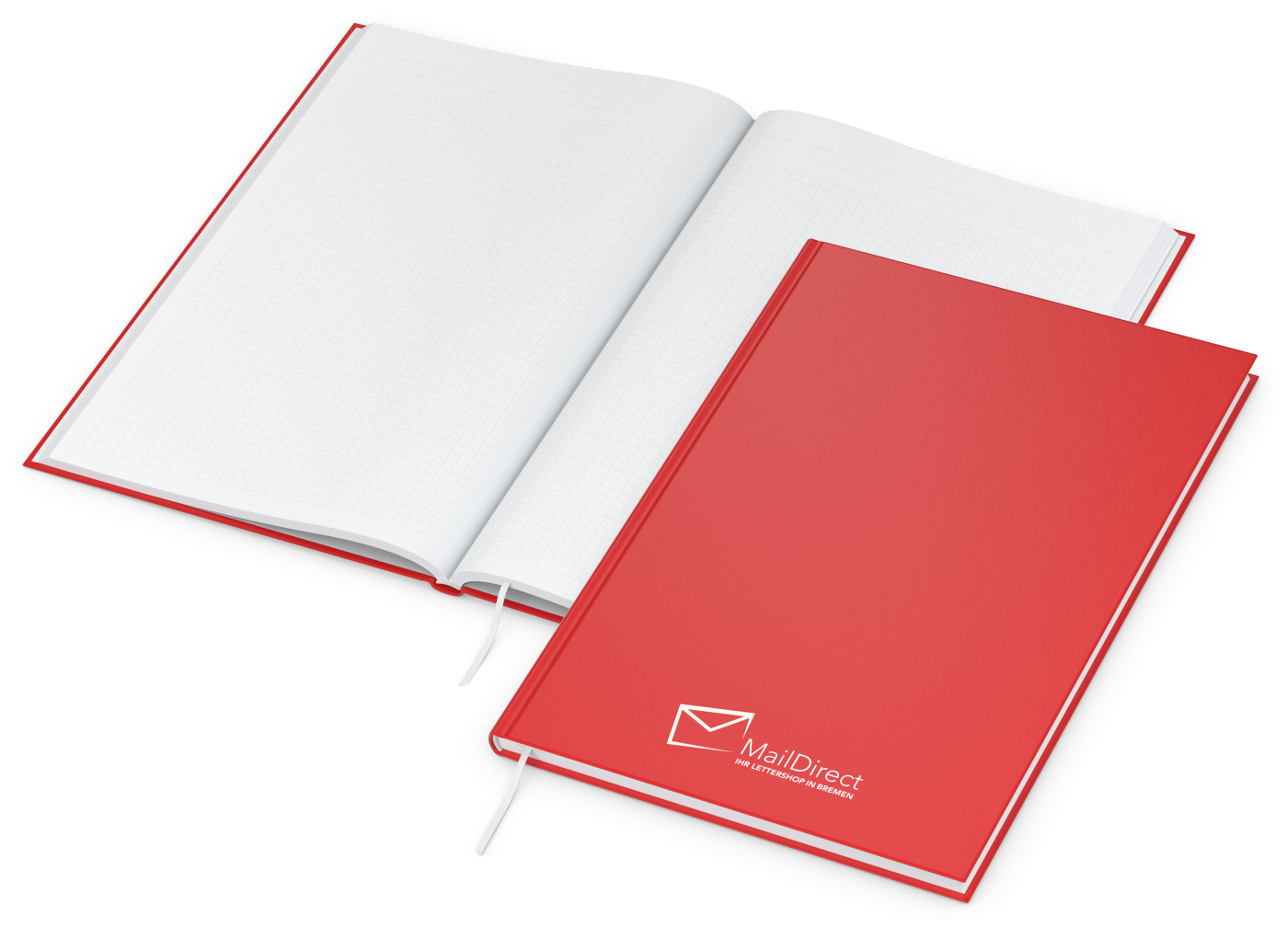 Notizbuch Note-Book Ecken spitz Hardcover matt-farbig, DIN A4, Lineatur Winkelkaro