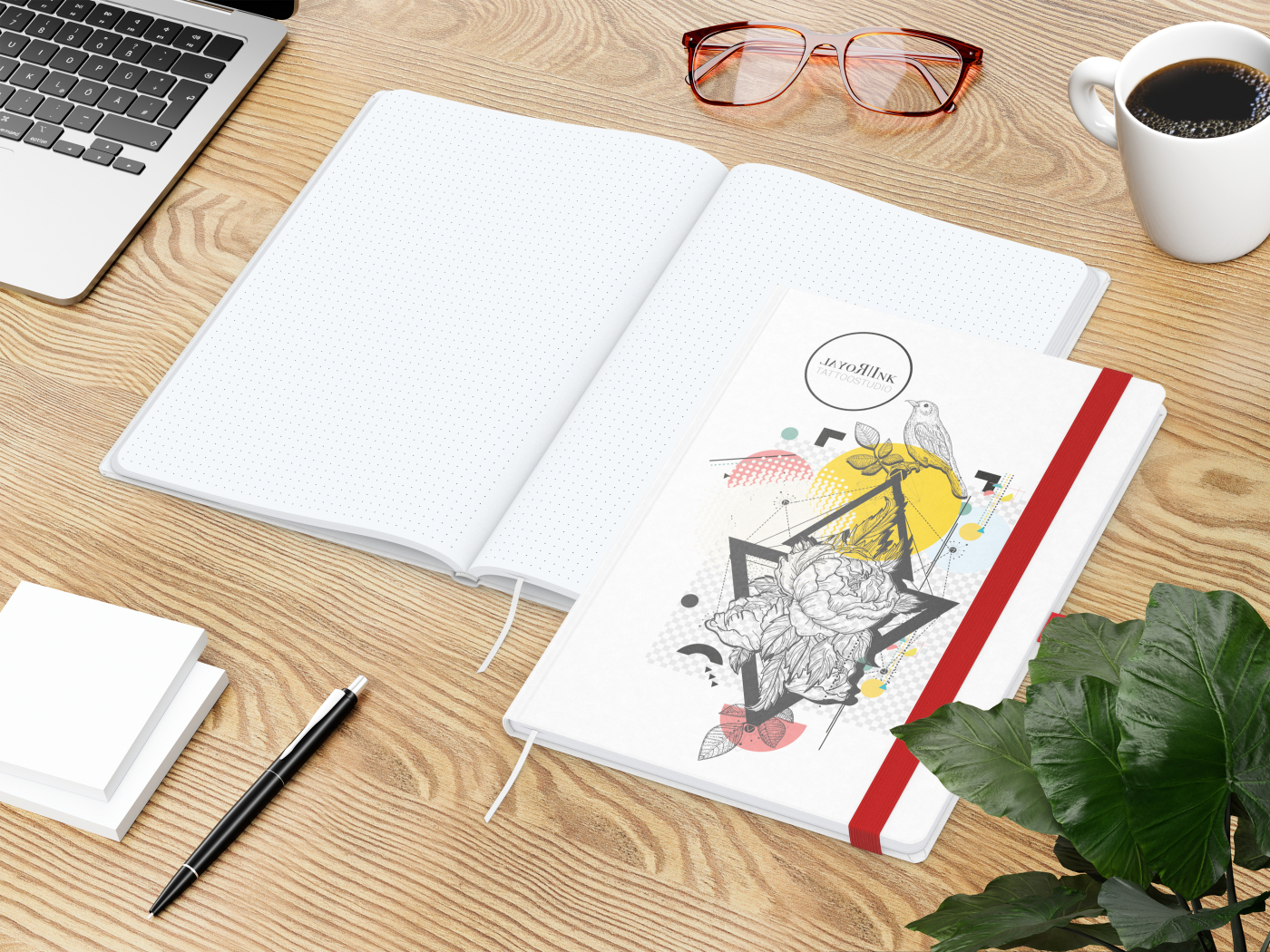 Notizbuch Match-Book Naturpapier-Hardcover individuell bedruckt
