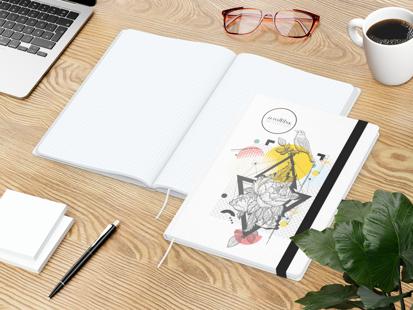 Notizbuch Match-Book Naturpapier-Hardcover individuell bedruckt