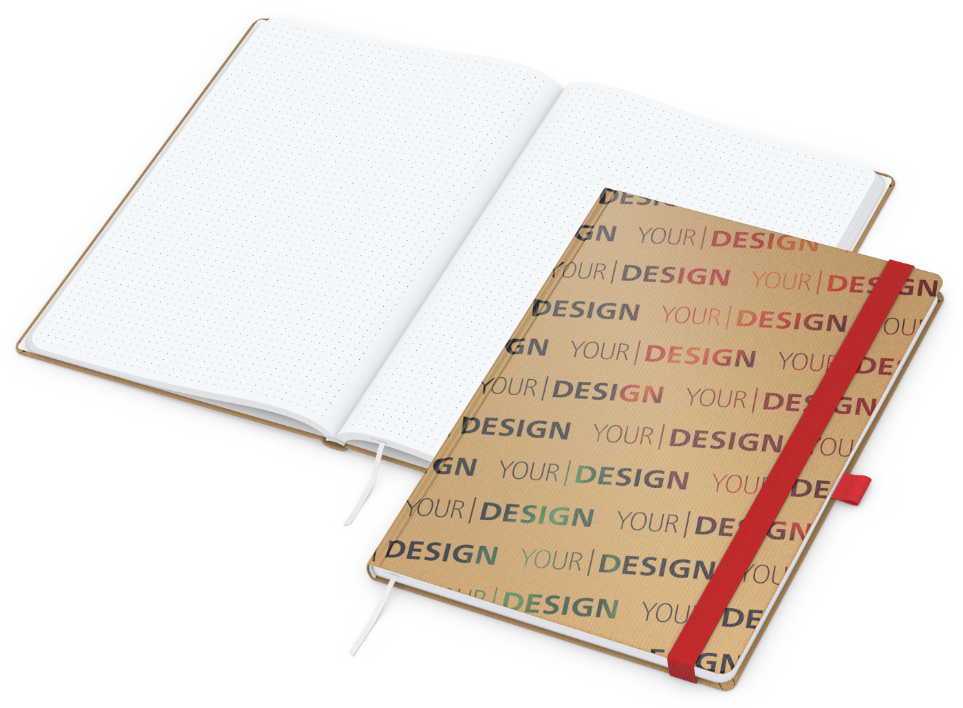 Notizbuch Match-Book Naturpapier-Hardcover individuell bedruckt