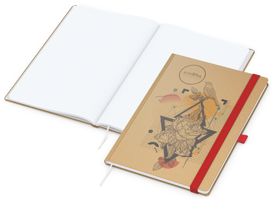 Notizbuch Match-Book Naturpapier-Hardcover individuell bedruckt