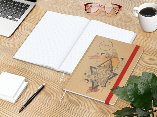 Notizbuch Match-Book Naturpapier-Hardcover individuell bedruckt