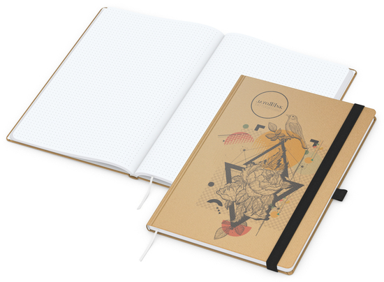 Notizbuch Match-Book Naturpapier-Hardcover individuell bedruckt