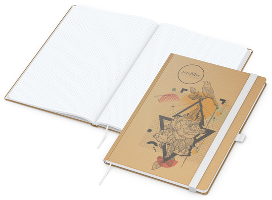 Notizbuch Match-Book Naturpapier-Hardcover individuell bedruckt