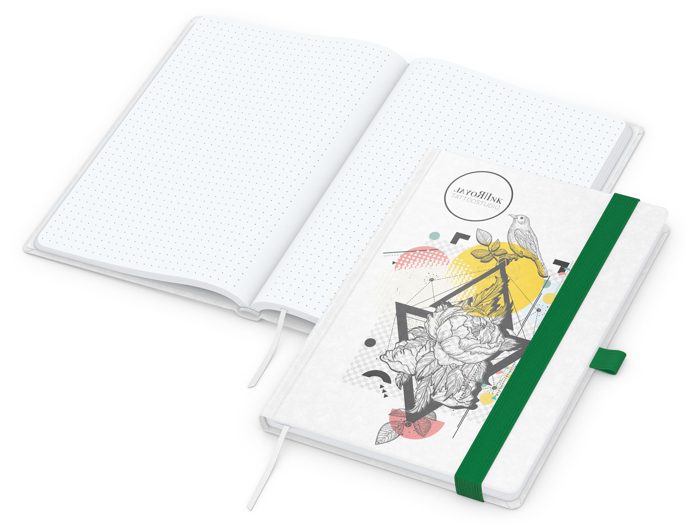 Notizbuch Match-Book Naturpapier-Hardcover individuell bedruckt