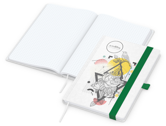 Notizbuch Match-Book Naturpapier-Hardcover individuell bedruckt